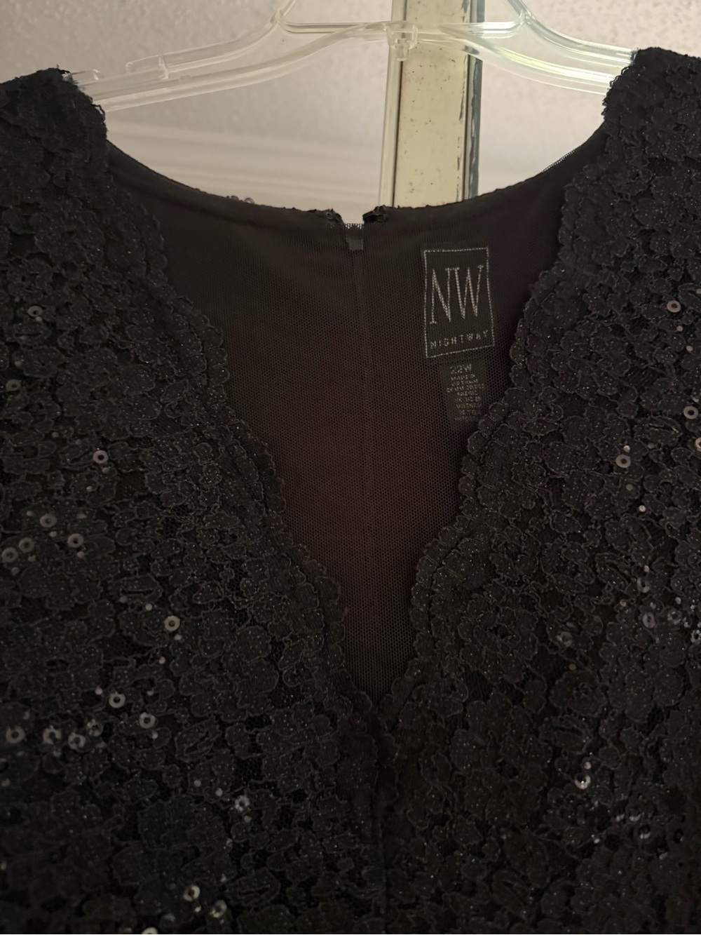 NW by Nightway Black Sequin Maxi Dress